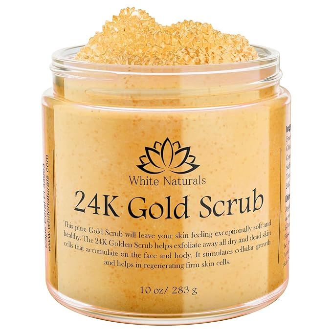 ONE DAY SALE! Pure 24K Gold Scrub By White Naturals: Moisturizing Face & Body, Exfoliate With Ant... | Amazon (US)