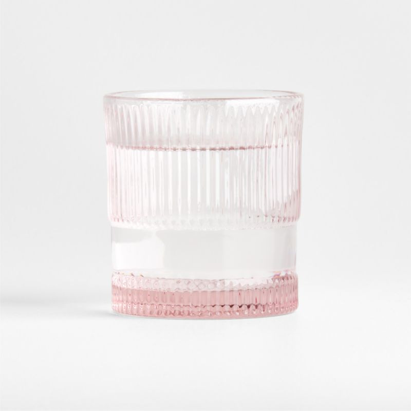 Camden 9.8-Oz. Pink Fluted Double Old-Fashioned Glass + Reviews | Crate & Barrel | Crate & Barrel