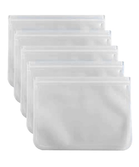 QG Food Storage Containers white - White 7.08'' Reusable Leakproof Storage Bag - Set of Five | Zulily