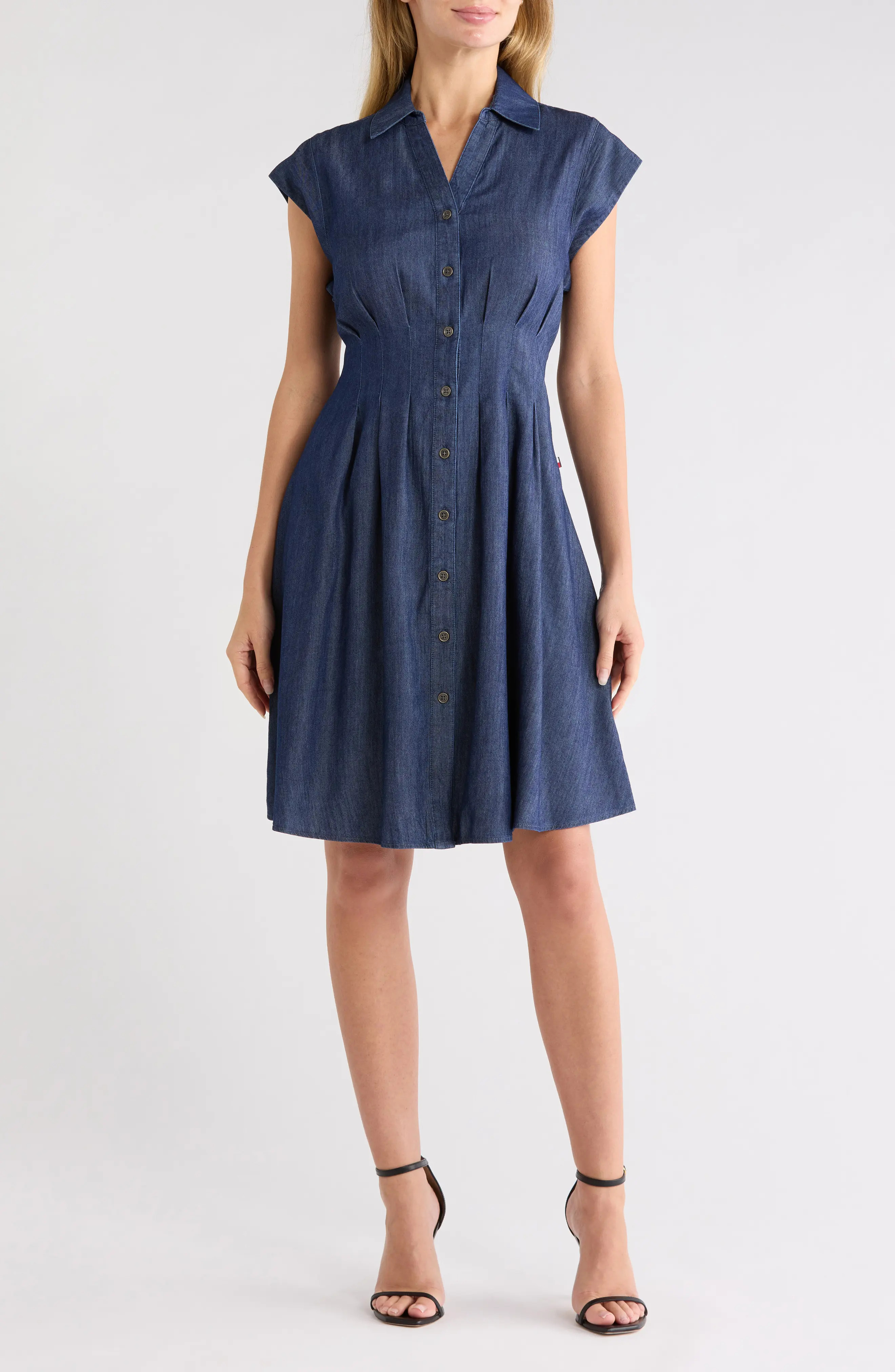 Tommy Hilfiger Button Front Chambray Shirtdress (Women) | Nordstromrack | Nordstrom Rack