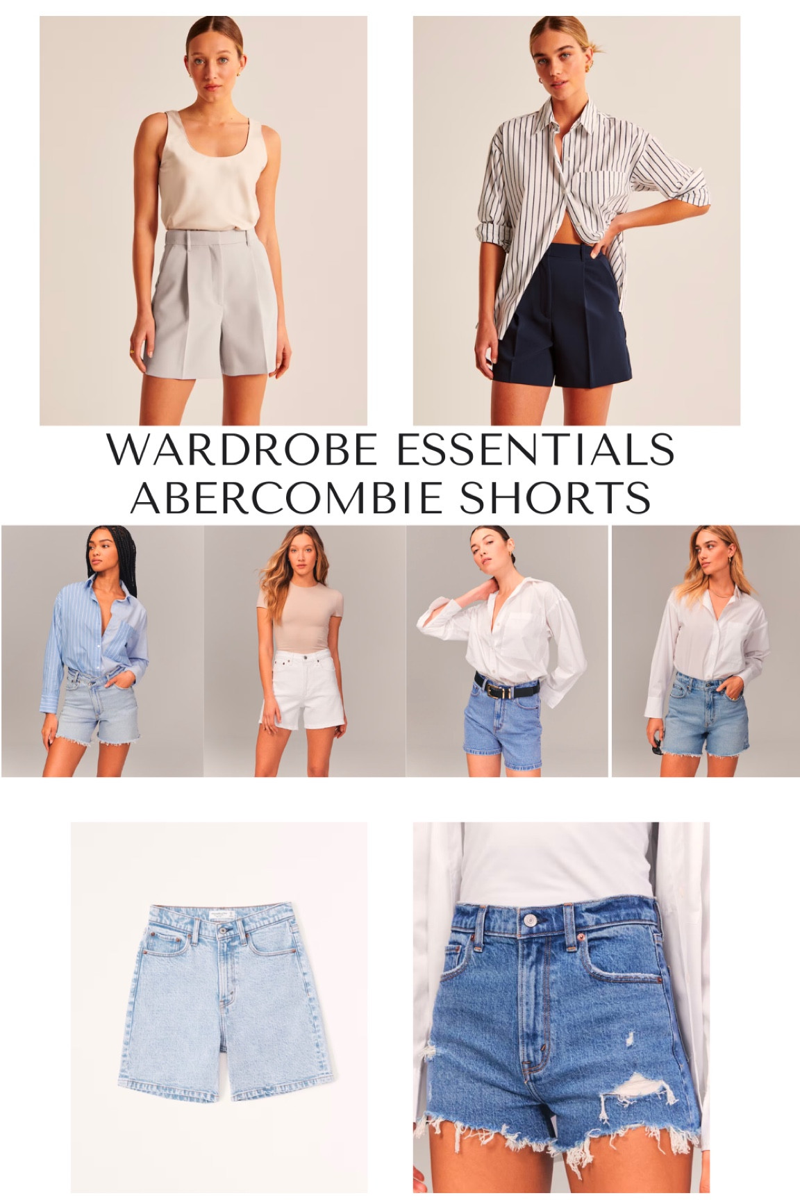 Wardrobe essentials denim shorts edition. Denim shorts denim shorts staples. Dress shorts. Abercrombie sale, Abercrombie shorts you need. wardrobe essentials. High waisted denim shorts. High waisted shorts. Modest summer shorts. 

#LTKFind #LTKSale #LTKSeasonal