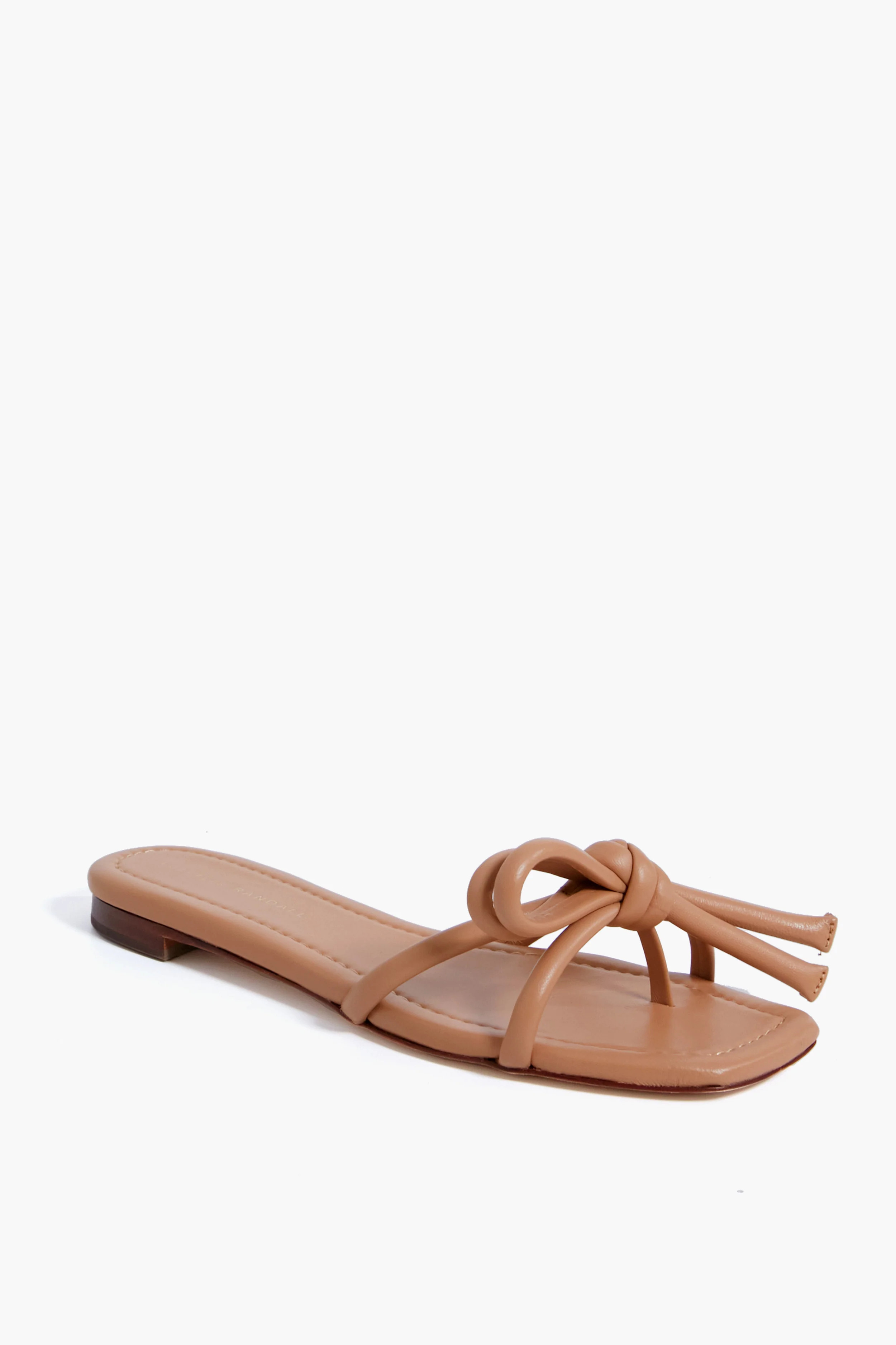 Dune Nappa Hadley Leather Bow Flat Sandal | Tuckernuck (US)