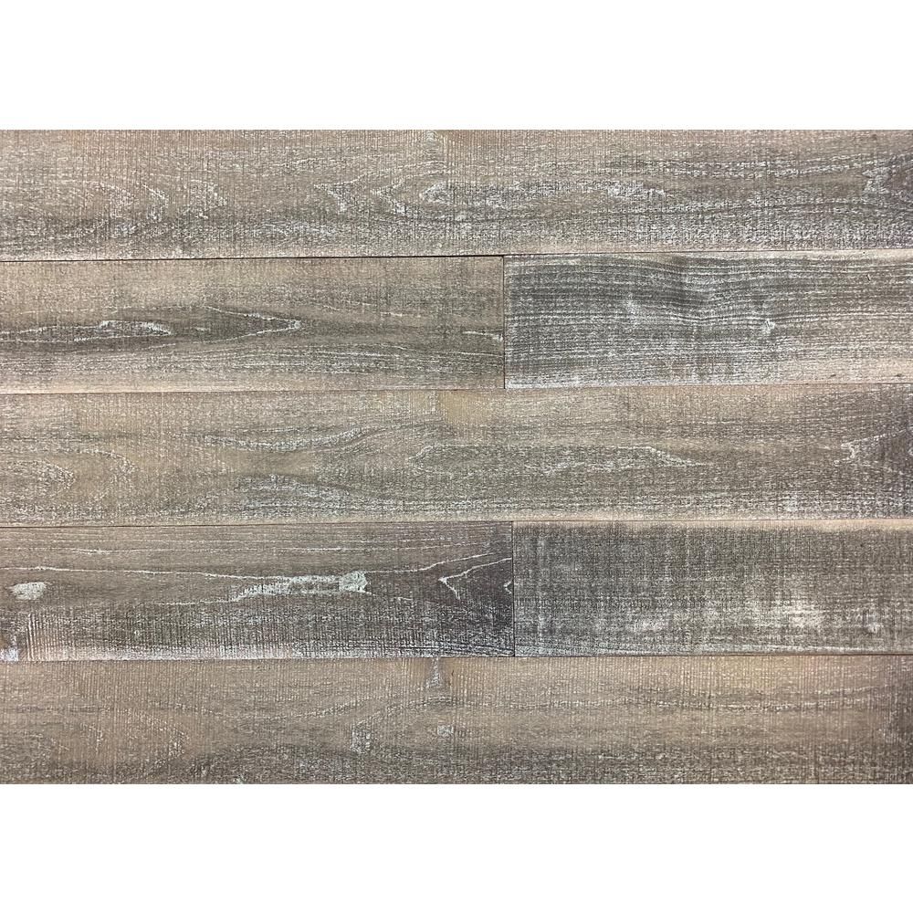 Thermo-treated 1/4 in. x 5 in. x 4 ft. Gray/Brown Barn Wood Wall Planks (10 sq. ft. per 6 Pack) | The Home Depot