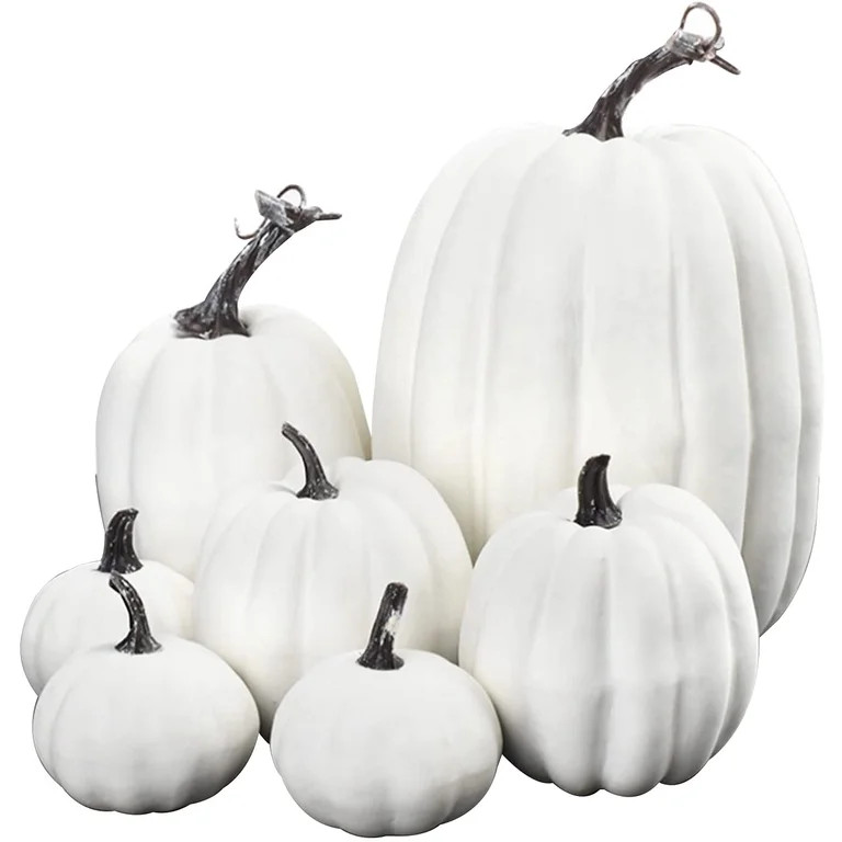 7Pcs Fake Pumpkins Artificial Plastic Pumpkins Decorations Foam Pumpkins for Fall Halloween Home ... | Walmart (US)