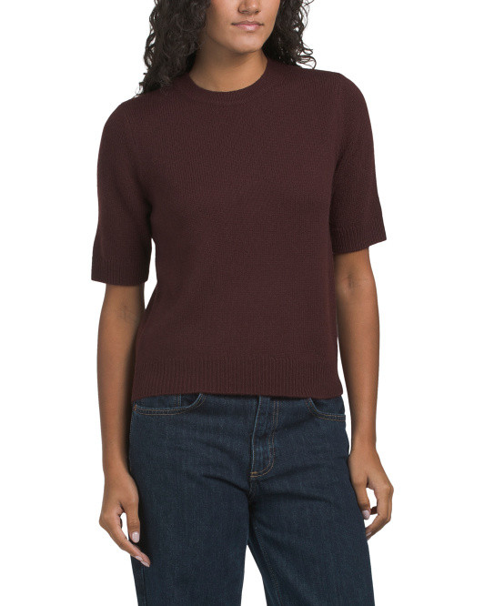 Wool Blend Short Sleeve Pullover Sweater | TJ Maxx