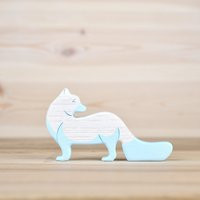 Handmade Wooden Polar Fox Toy - An Eco-Friendly Delight For Kids Arctic Animals | Etsy (US)