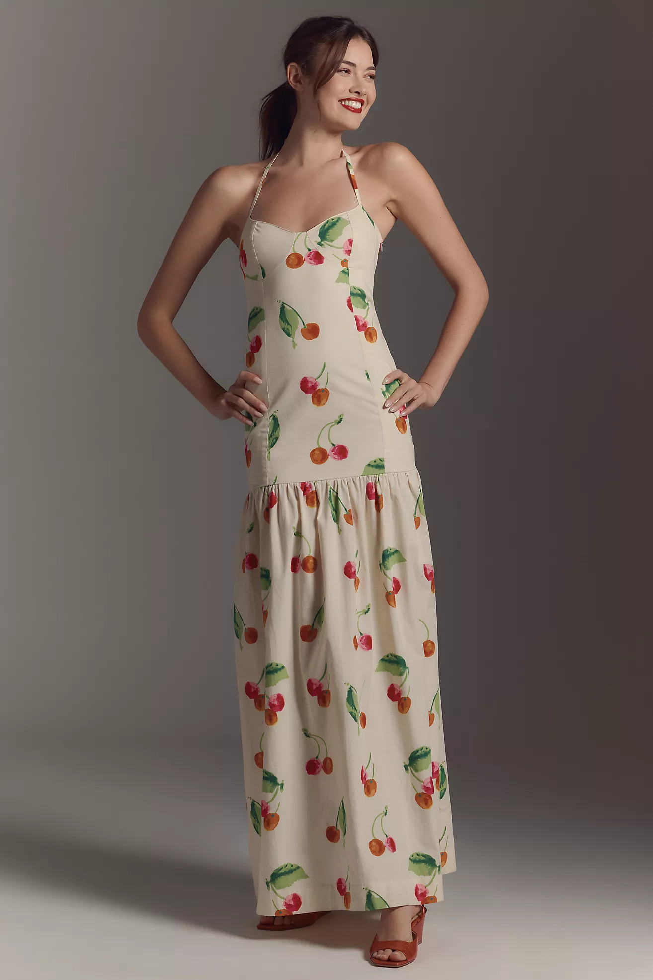 S/W/F Drop-Waist Halter Maxi Dress | Anthropologie (US)