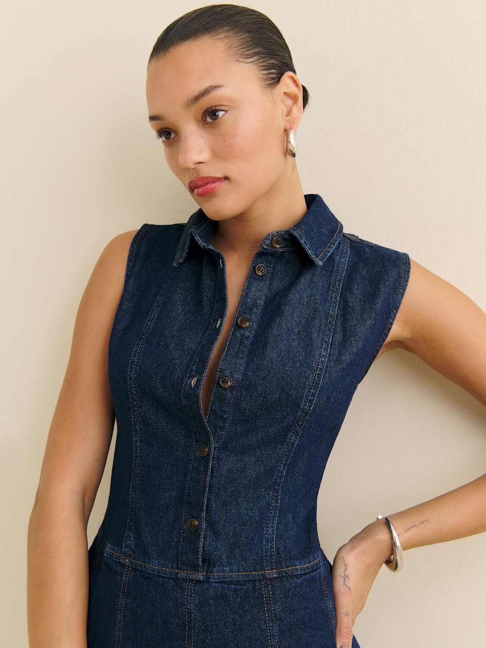Arella Denim Mini Dress | Reformation (Global)