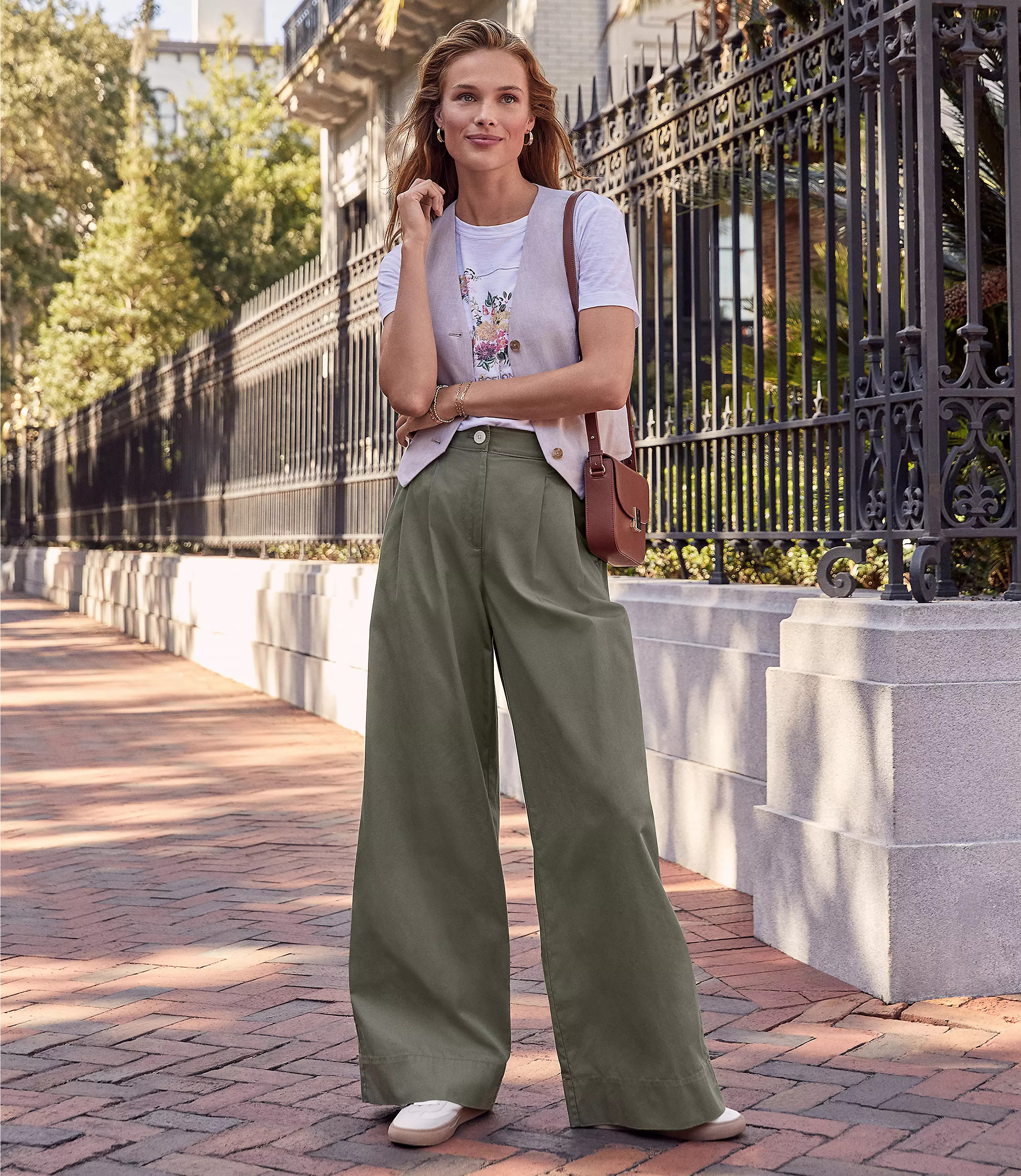 Poplin Wide Leg Pants | LOFT