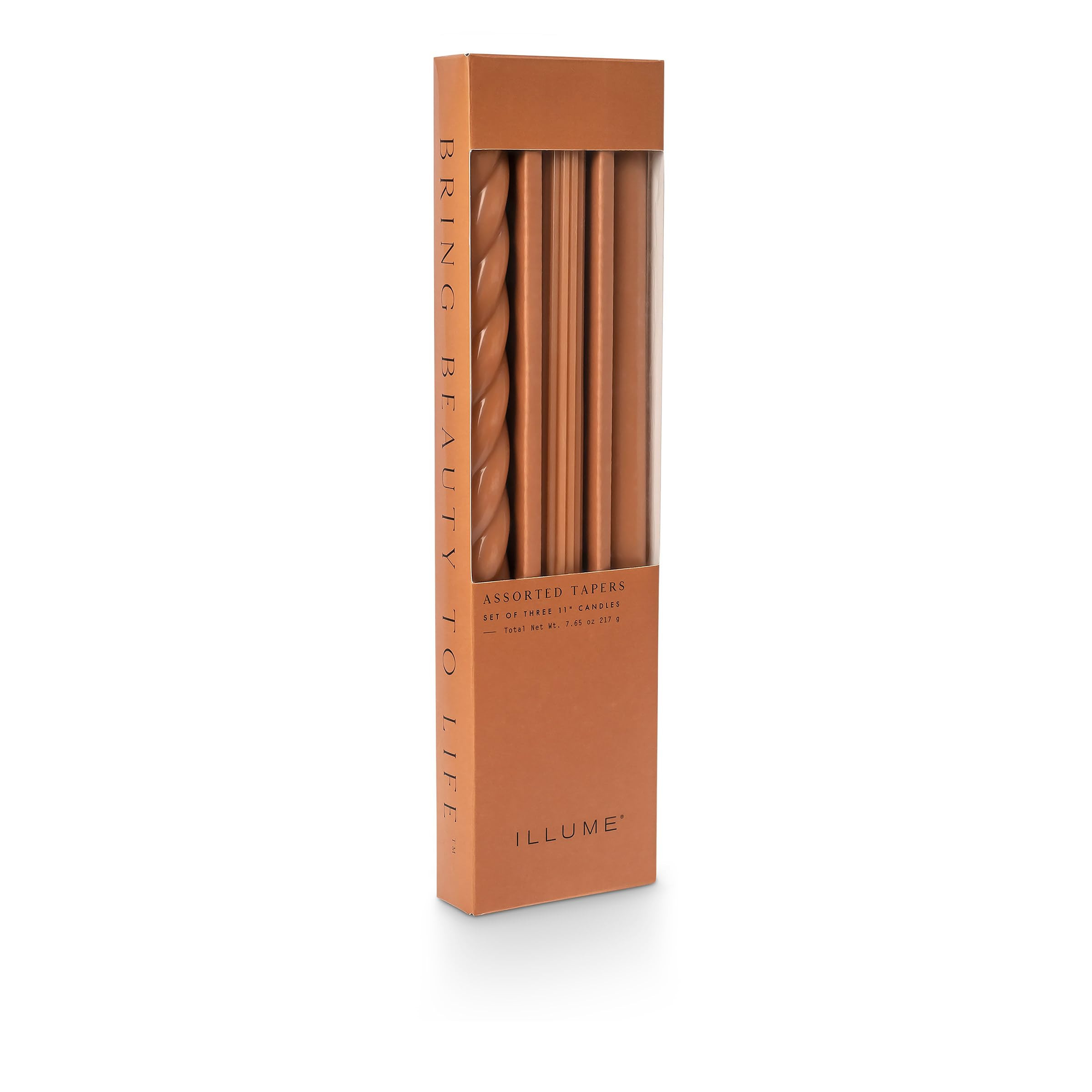 ILLUME Beautifully Done Unscented Assorted Candle Tapers 3-Pack, Terracotta | Amazon (US)