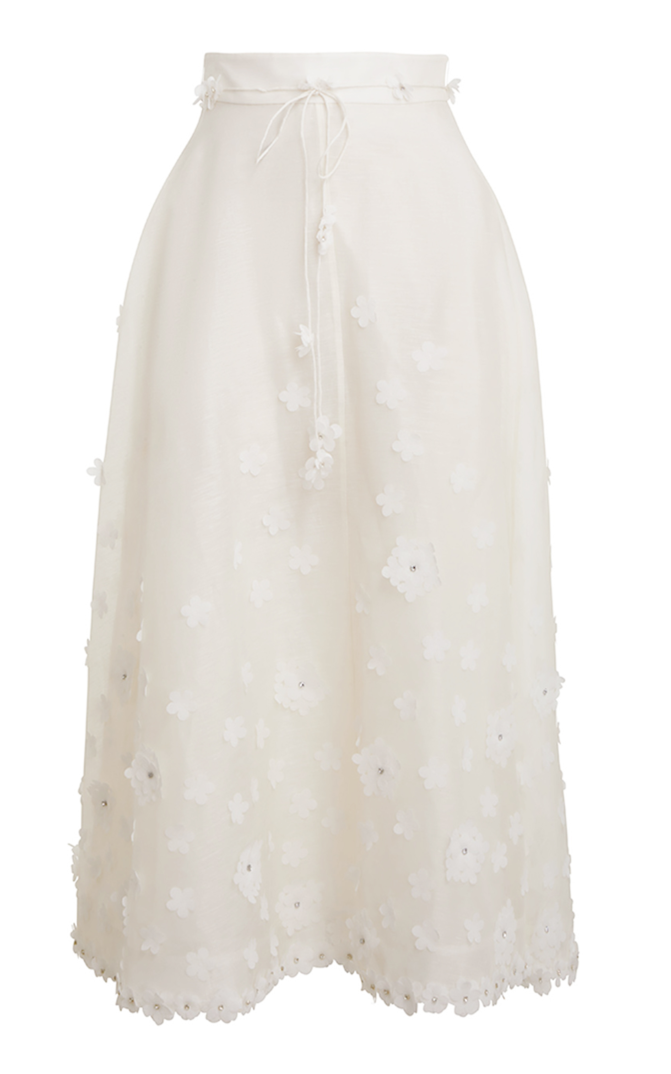 Matchmaker Lift Off Linen-Silk Midi Skirt | Moda Operandi (Global)