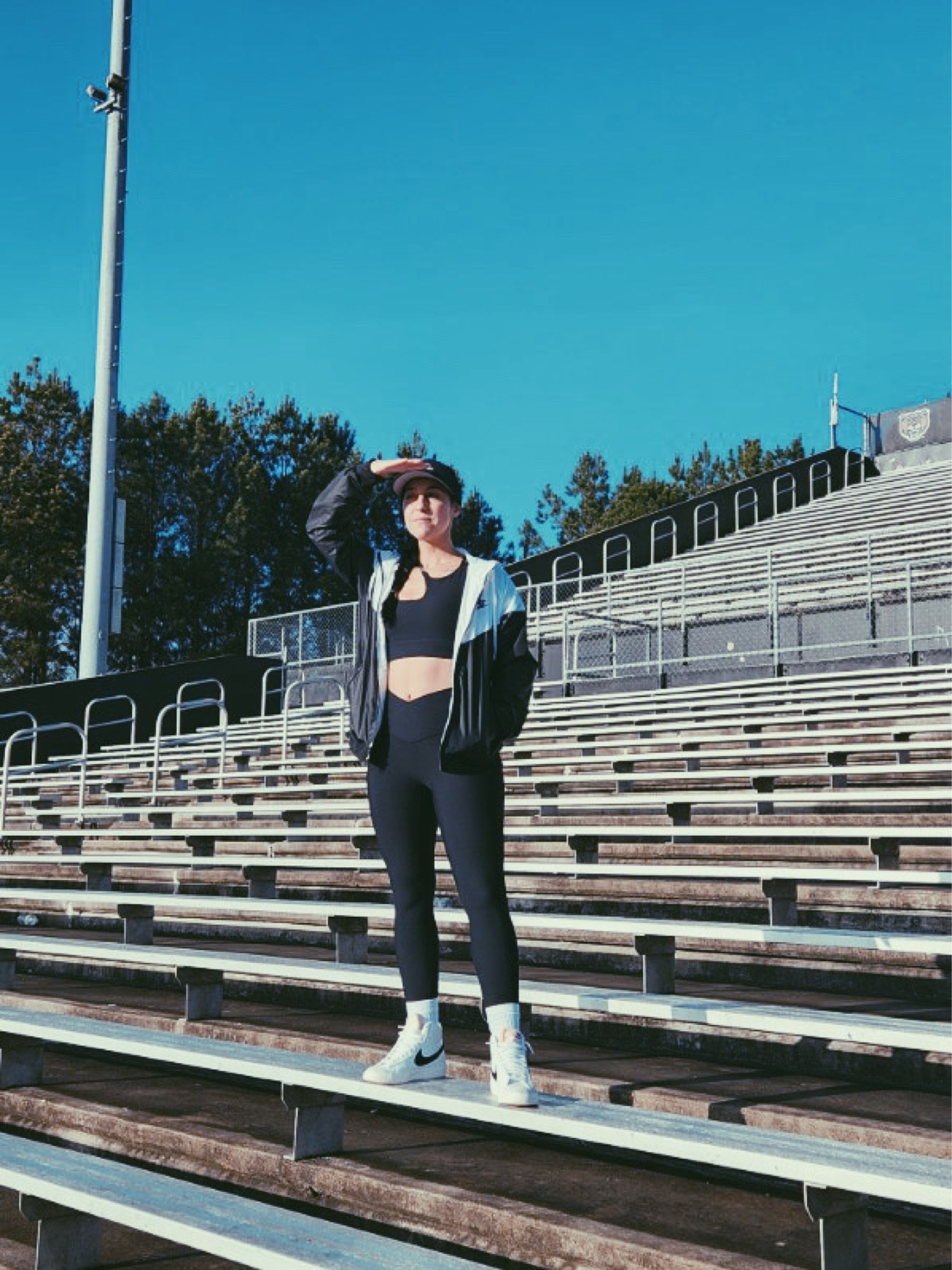 Small vetchy top and bottom 
Medium Women’s windbreaker (shared the men’s version)
Sneakers TTS 

#LTKshoecrush #LTKfitness #LTKstyletip