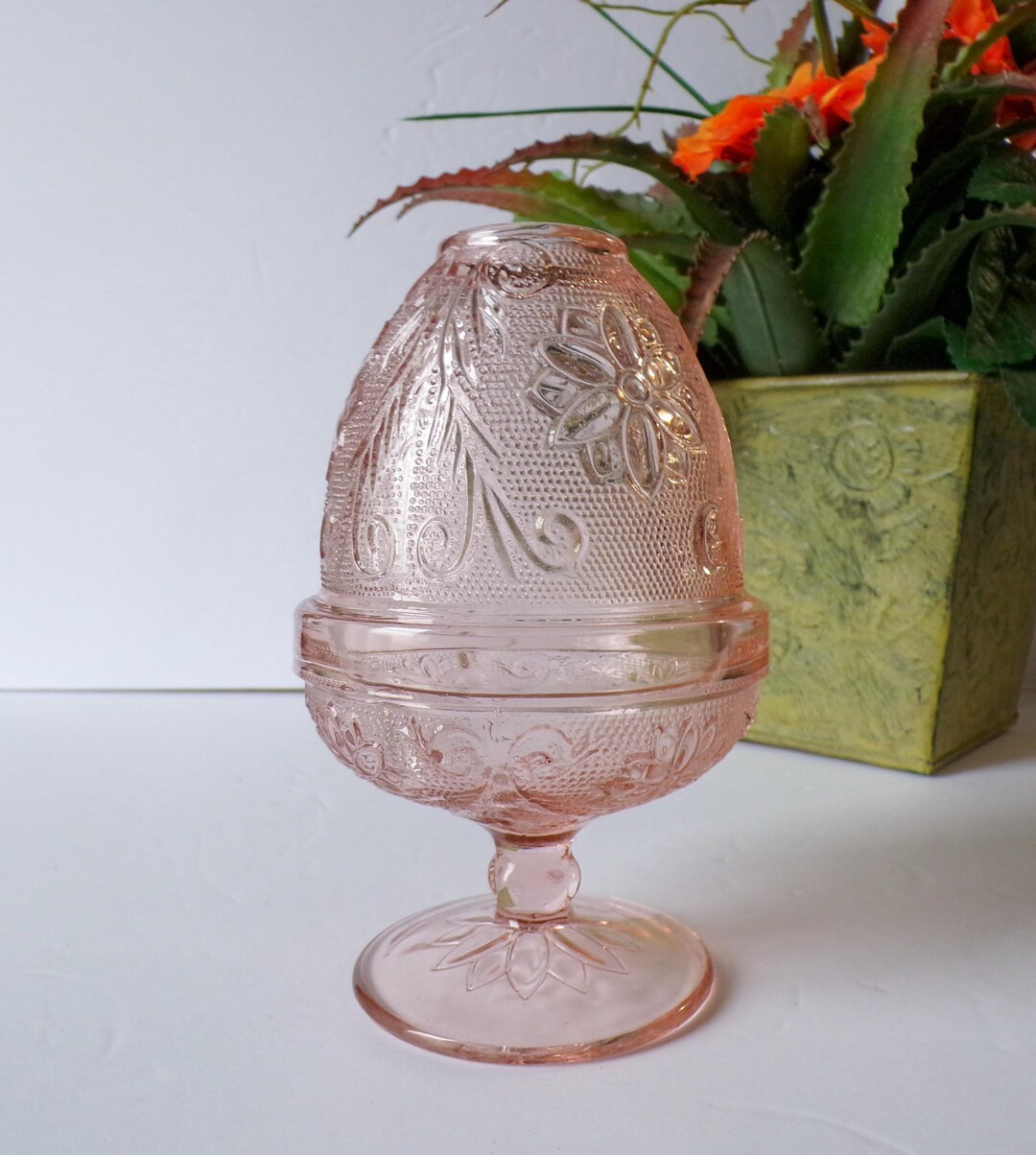 Vintage Indiana /tiara Glass Sandwich Peach/pink 2 Pc Fairy Lamp Pressed Glass - Etsy | Etsy (US)