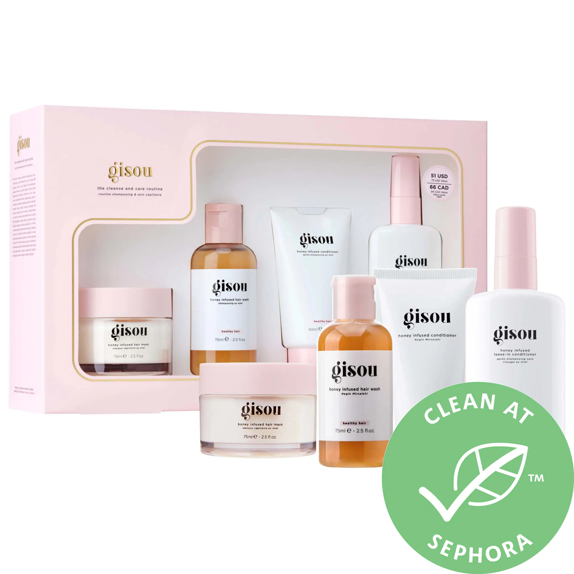 Gisou Honey Infused Cleanse & Care Routine Hair Set | Sephora (US)
