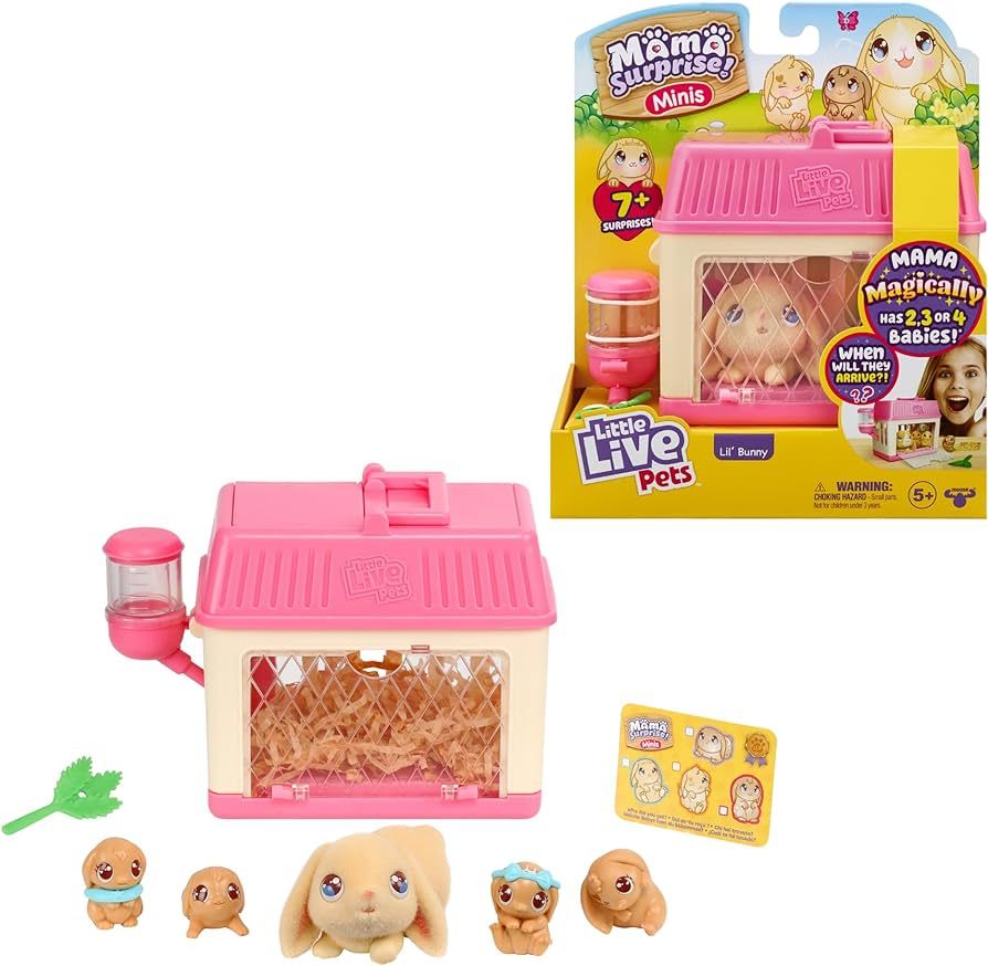 Little Live Pets - Mama Surprise Minis. Feed and Nurture a Lil' Bunny Inside Their Hutch so she c... | Amazon (US)