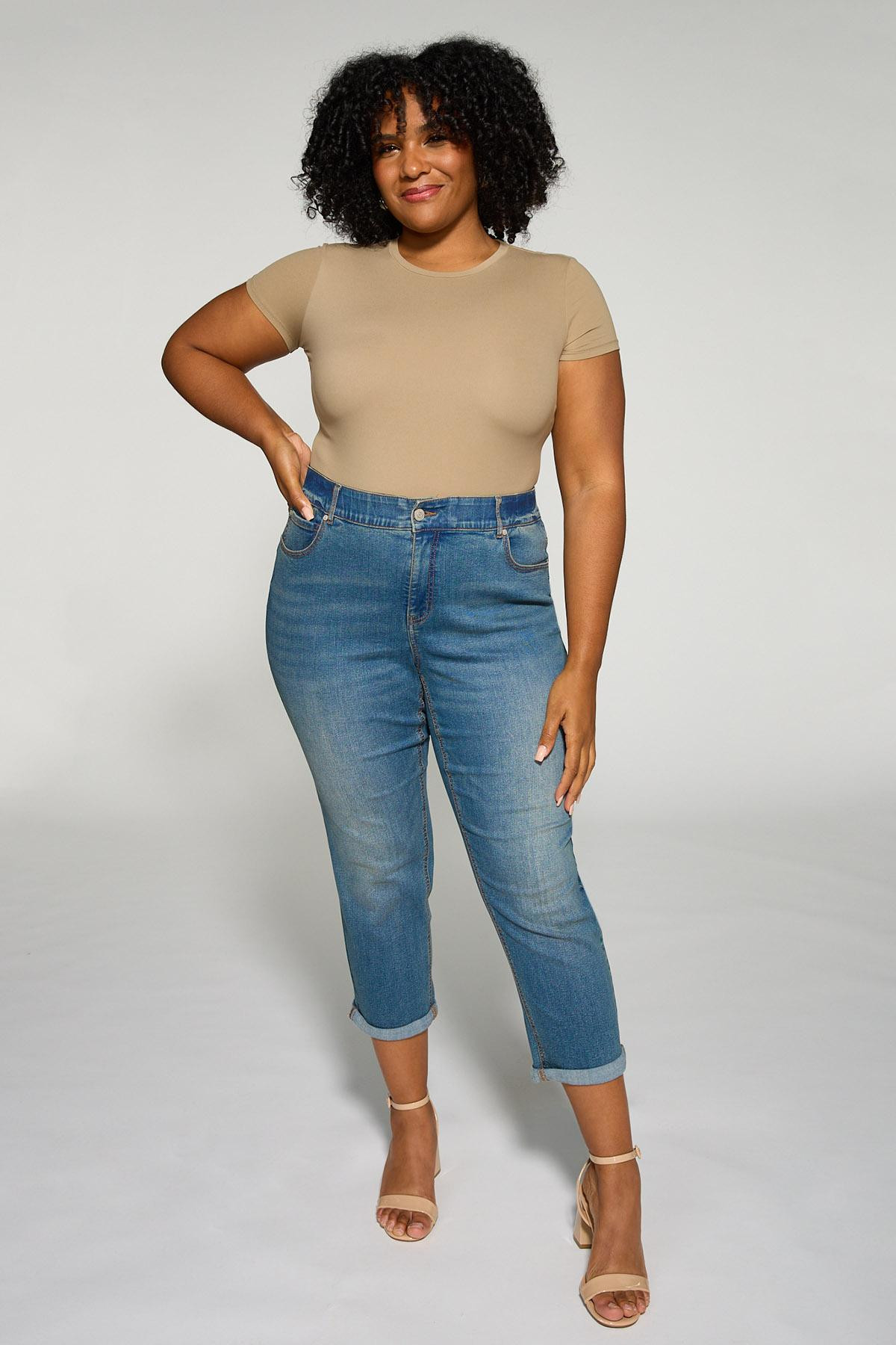 Plus Size Girlfriend Cropped Jeans | Cato Fashions