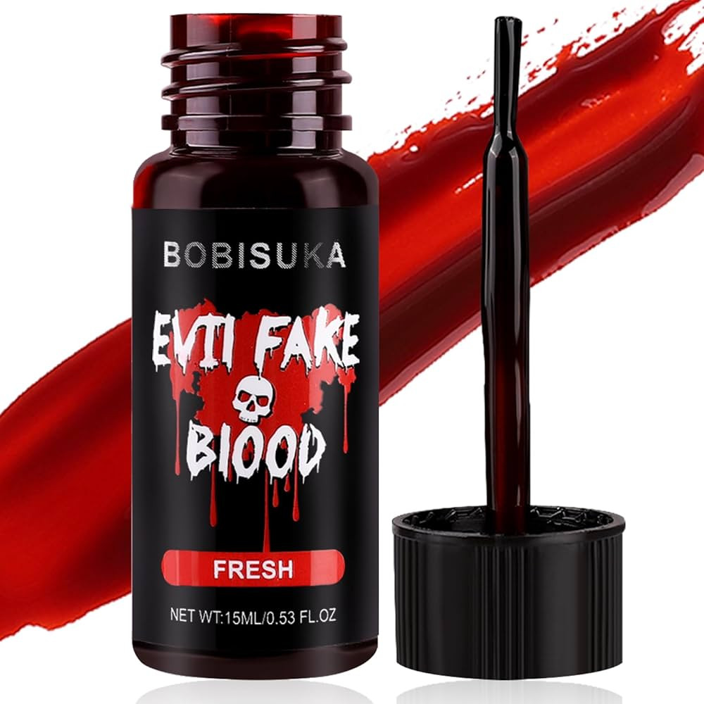 BOBISUKA Halloween Fake Blood, Fresh Fake Blood 0.53oz, Realistic Washable Liquid Dripping Fake B... | Amazon (US)