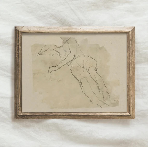 Antique Neutral Figure Sketch / Drawing Vintage Study | Etsy | Etsy (US)