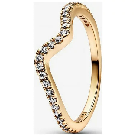 Pandora #162539C01-56 Sparkling Wave Ring Size 7.5 Shine Collection | Walmart (US)