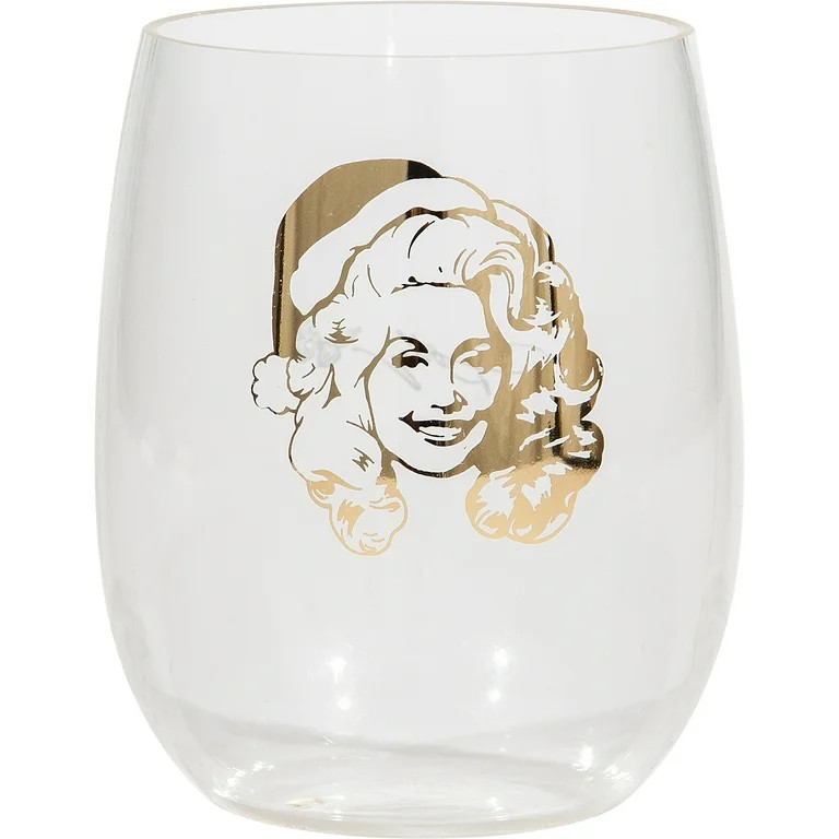Dolly Parton Christmas Wine Glass, 17 Ounces, Clear Acrylic - Walmart.com | Walmart (US)