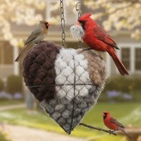 Handmade Alpaca Fiber Bird Nesting Heart Refillable Cotton Wool Birds Nests Material Holder Hanging Weather-Resistant | AliExpress (US)
