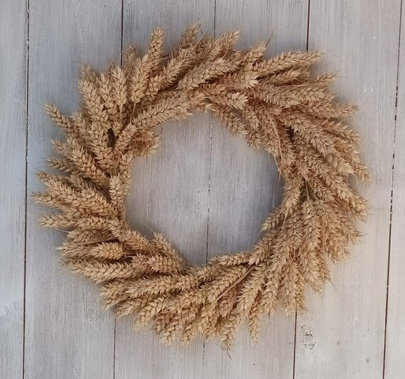 Wheat wreath natural rustic home decor | Etsy (UK)