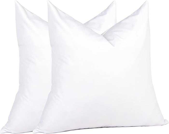 puredown® Natural Feather Down Throw Pillow Inserts 20 x 20 (Set of 2, White), Décor Pillow
   ... | Amazon (US)