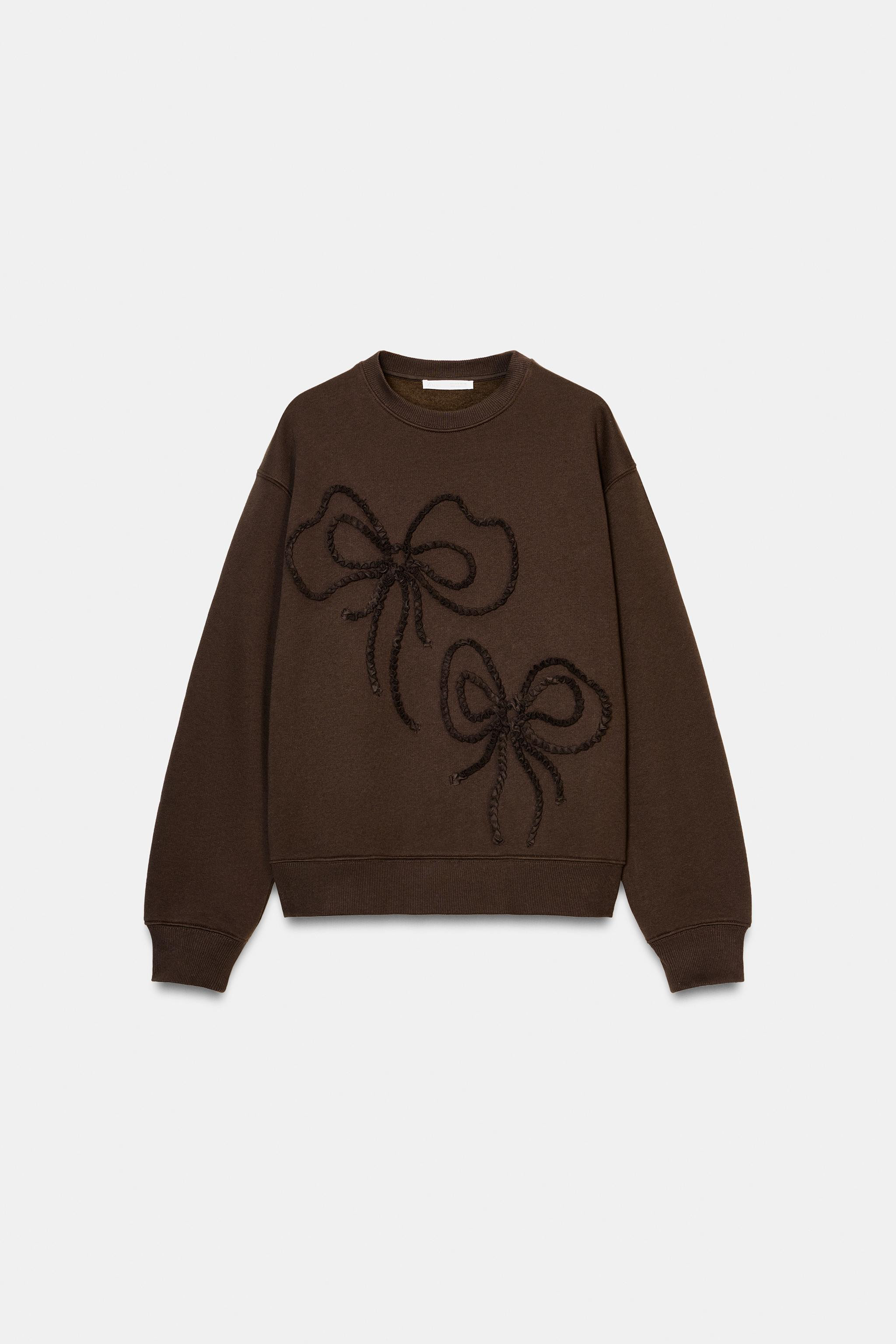 EMBOSSED BOW SWEATSHIRT | Zara US