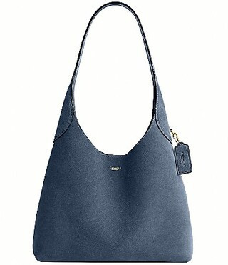 COACH Suede Brooklyn Hobo Shoulder Bag 28 - DENIM | Dillard's