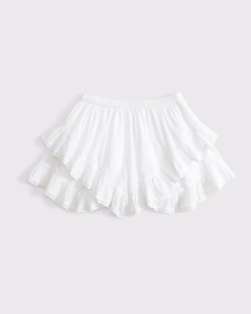 High Rise Layered Ruffle Mini Skort | Abercrombie & Fitch (US)