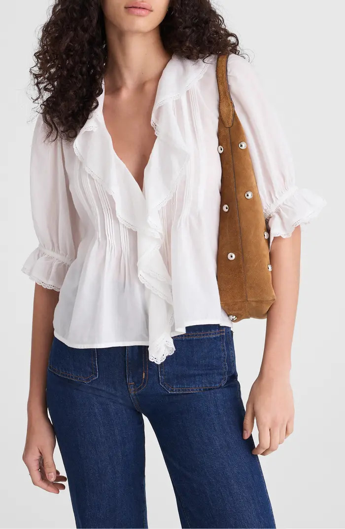 Madewell Cotton Blend Ruffle Top | Nordstrom | Nordstrom