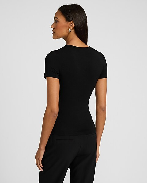 Supersoft Fitted Double Layer Crew Neck Tee | Express