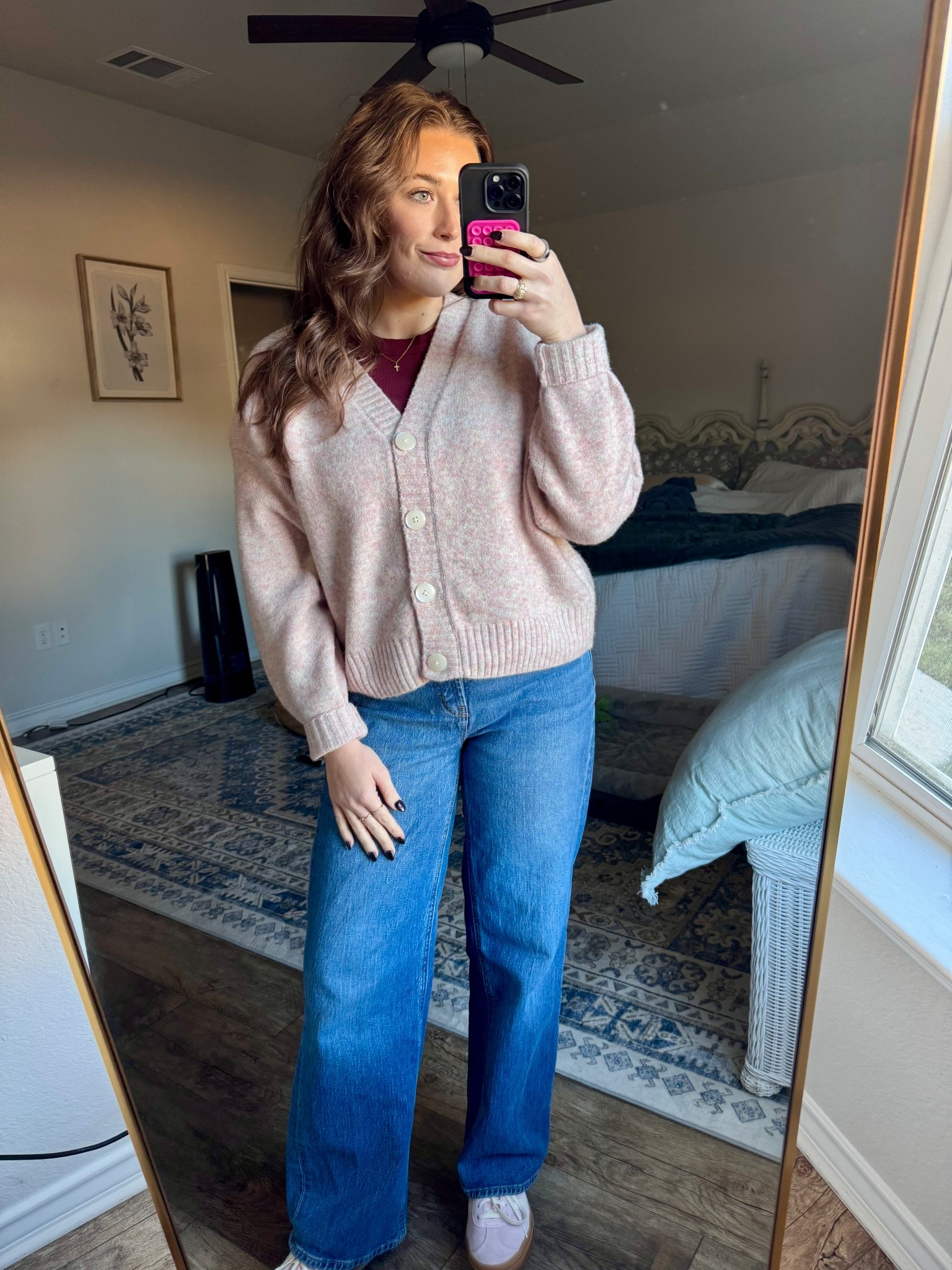 Maroon + Pink goes so well together 🩷 #winterfashion #cozyfashion #officecasual 

#LTKSeasonal #LTKFindsUnder100 #LTKootd