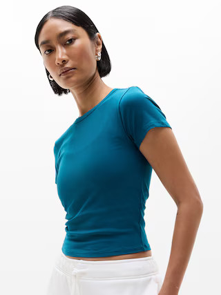 Signature Rib Crop Tee | Athleta