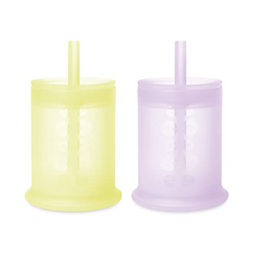 Olababy Silicone Training Cup with Straw Lid Bundle Lilac + Lemon | Amazon (US)