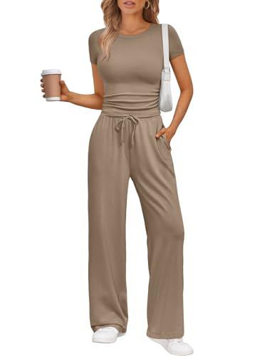 Trendy Queen Womens 2 Two Piece Set 2026 Summer Workout Beach Vacation Gym Clothes Spring Fashion Lounge Matching Sweatsuit Sweat Luxury School Comfy Airport Travel Outfit Fitness Athletic Clothing | Amazon (US)