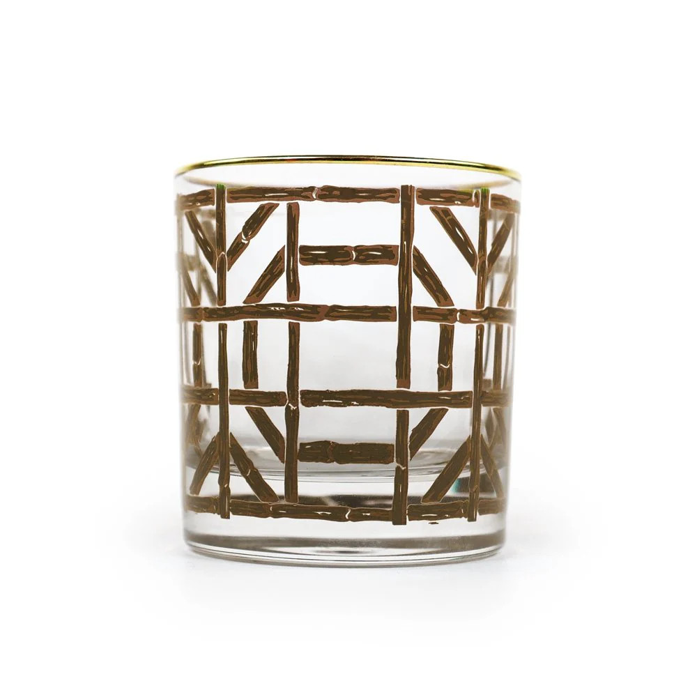 Brown Bamboo Bourbon Glass – Stylish Bamboo-Inspired Drinkware | Pomegranate