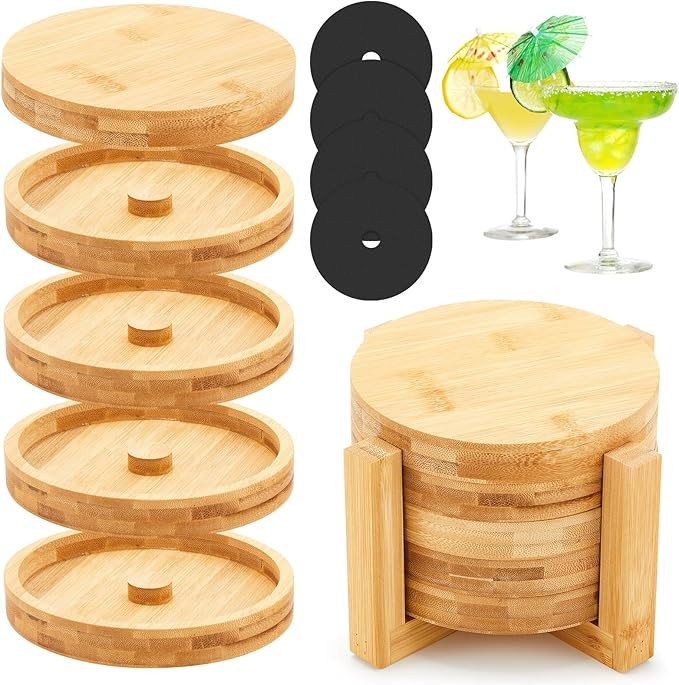 Margarita Salt Rimmer Set, 5-Tier Bamboo Salt Rimming for Cocktails, Bartender Accessories & Home... | Amazon (US)