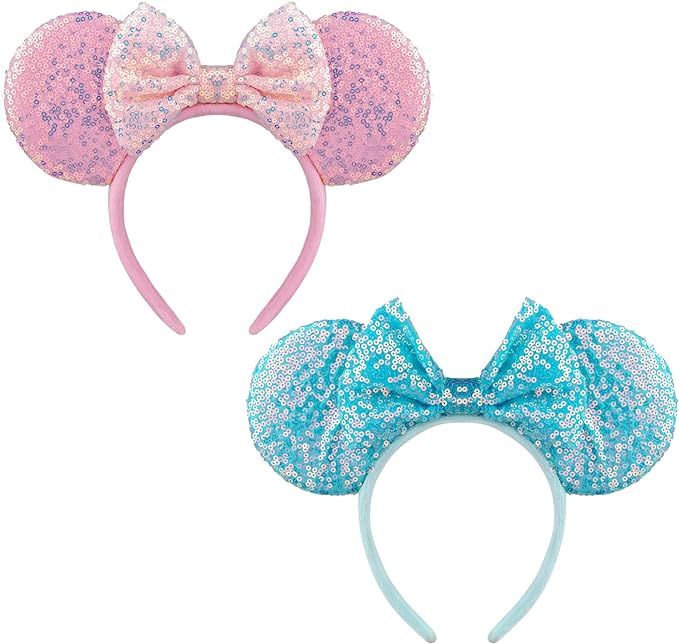DRESHOW Mouse Ears Bow Headbands Glitter Party Decoration Cosplay Costume for Girls & Women | Amazon (US)