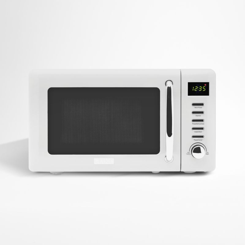 HADEN Ivory Compact Microwave + Reviews | Crate & Barrel | Crate & Barrel