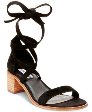 Steve Madden Women's Rizza Lace-Up Block-Heel Sandals Women's Shoes | Macys (US)