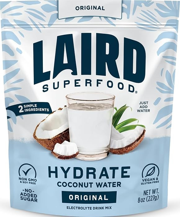 Laird Superfood HYDRATE Coconut Water Powder Drink Supplement with Coconut Water and Auqamin, All... | Amazon (US)