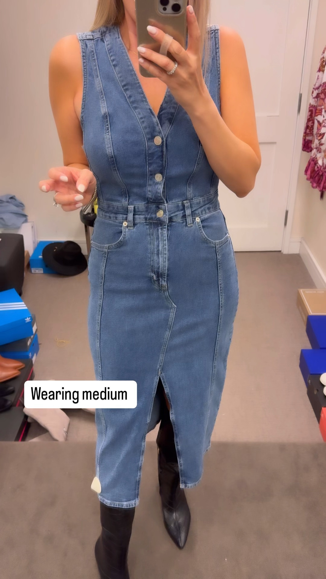 Really really fun Mitty denim dress from the Nordstrom anniversary sale wearing a size

#LTKxNSale #LTKOver40 #LTKSummerSales