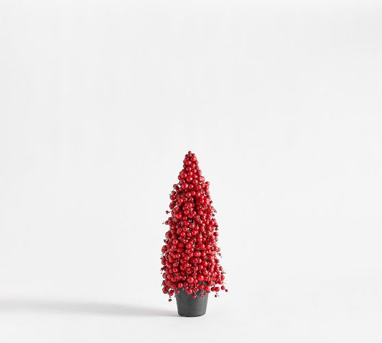 Faux Potted Berry Cluster Cone Trees | Pottery Barn (US)
