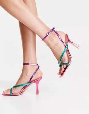 RAID Dorneah strappy sandals in rainbow metallic | ASOS (Global)