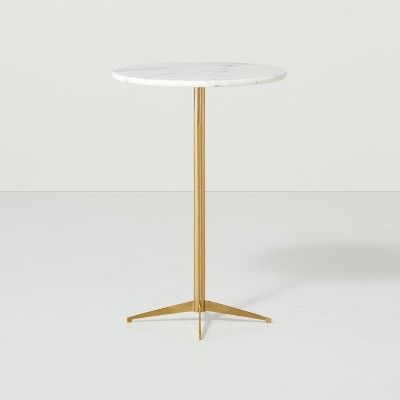 Marble Top Accent Table Brass/White - Hearth &#38; Hand&#8482; with Magnolia | Target