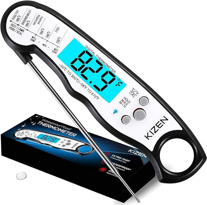 Kizen Digital Meat Thermometers for Cooking - Waterproof Instant Read Food Thermometer for Meat, ... | Amazon (US)