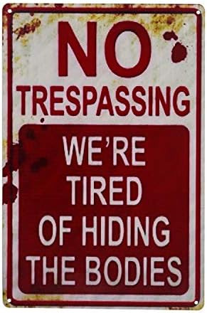 CVNDKN Halloween Decoration Halloween Signs Retro Fashion Chic Funny Metal Tin Sign No Trespassin... | Amazon (US)