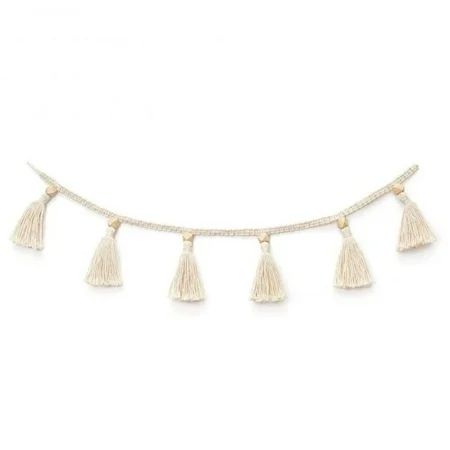 MAYNOS 1 Pack Macrame Woven Tassel Garland Belly Basket Decorative Wall Hangings for Boho Home Decor | Walmart (US)