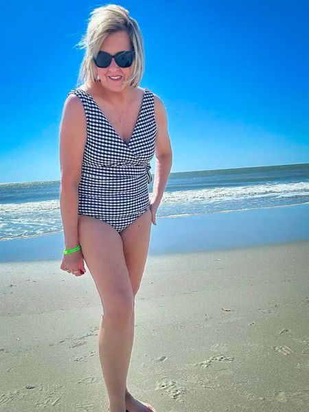 Gingham swimsuit is a size 12 | Also comes in pink & white and a green and white. Both are gorgeous! Womens swimsuit | one piece swimwear | swimsuits for women over 50

#LTKswim #LTKmidsize #LTKstyletip
